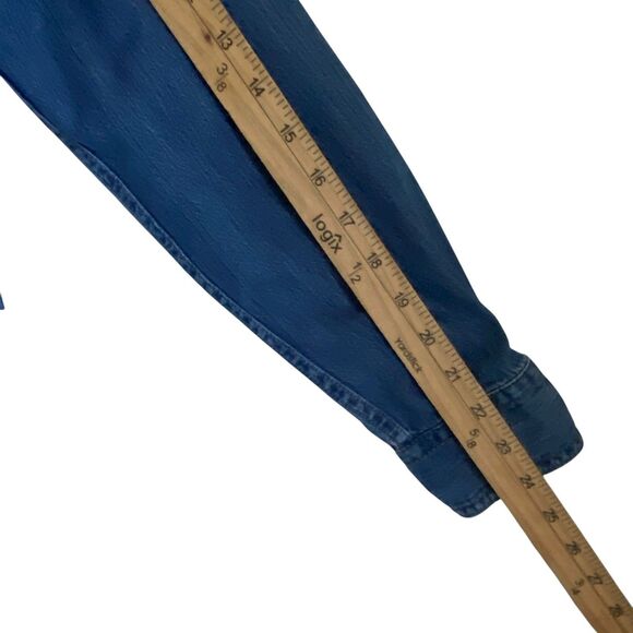 Vintage Denim Shirt Women M Blue Button Up Long Sleeve Grunge Cottage Western - Picture 6 of 9